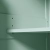Kitchen Cart with Rubber wood Drop-Leaf Countertop ,Cabinet door internal storage racks