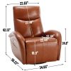 Yellow Brown Genuine Leather Swivel and Rocker Power Recliner Chair with Lumbar Support, Max Swivel Degree 270¬∞
