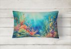Nautical Collection Throw Pillow Throw Pillow for Indoor Couch Bed Outdoor Patio Washable, Seaweed 2824,12Hx16W