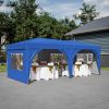 10'x20' Pop Up Canopy Tent with 6 Sidewalls, Ez Pop Up Outdoor Canopy for Parties, Waterproof Commercial Tent with 3 Adjustable Heights, Carry Bag