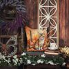 Oregon Rex Cat in Fall Leaves Throw Pillow Machine Washable, Indoor Outdoor Decorative Pillow for Couch, Bed or Patio, 18Hx18W