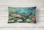 NEW Watercolor Wildlife Throw Pillow Throw Pillow for Indoor Couch Bed Outdoor Patio Washable, Alligator 2870,12Hx16W
