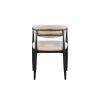 Beige and Black Armchair with Open Back (Set of 2)