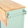 Kitchen Cart with Rubber wood Drop-Leaf Countertop ,Cabinet door internal storage racks