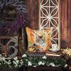 Norwegian Forest Cat in Fall Leaves Throw Pillow Machine Washable, Indoor Outdoor Decorative Pillow for Couch, Bed or Patio, 18Hx18W