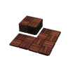 Acacia Wood Interlocking Deck Tiles Checker Pattern, 20 PCS 12" x 12" Square Acacia Hardwood Outdoor Flooring for Patio, Bancony, Pool Side,...