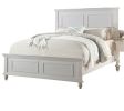 White Color Queen Size Bed Bedroom Furniture High Panel Headboard Footboard Plywood 1pc Bedframe