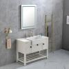 40x30 Inch LED Bathroom Mirror with Frontlit and Backlit, Wall Mounted Vanity Mirror with Smart Touch Button, Anti-Fog, Memory Function, 3 Colors