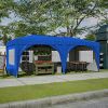 10'x20' Pop Up Canopy Tent with 6 Sidewalls, Ez Pop Up Outdoor Canopy for Parties, Waterproof Commercial Tent with 3 Adjustable Heights, Carry Bag