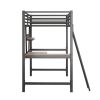 Twin Size Loft Metal&MDF Bed with Desk and Shelf, Black (Old SKU:SM001105AAB-1)