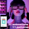 Bluetooth Led Party Glasses App Control Luminous Glasses Editable Text DIY Charge Flashing Eyewear Christmas Concert Sunglasses