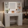 Newly designed smart mirror dressing table with drawers and storage cabinet, dressing table with dressing pad for bedroom, dressing room